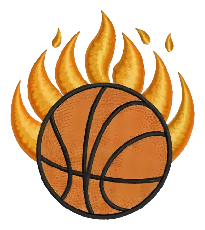 Fiery Basketball Illustration