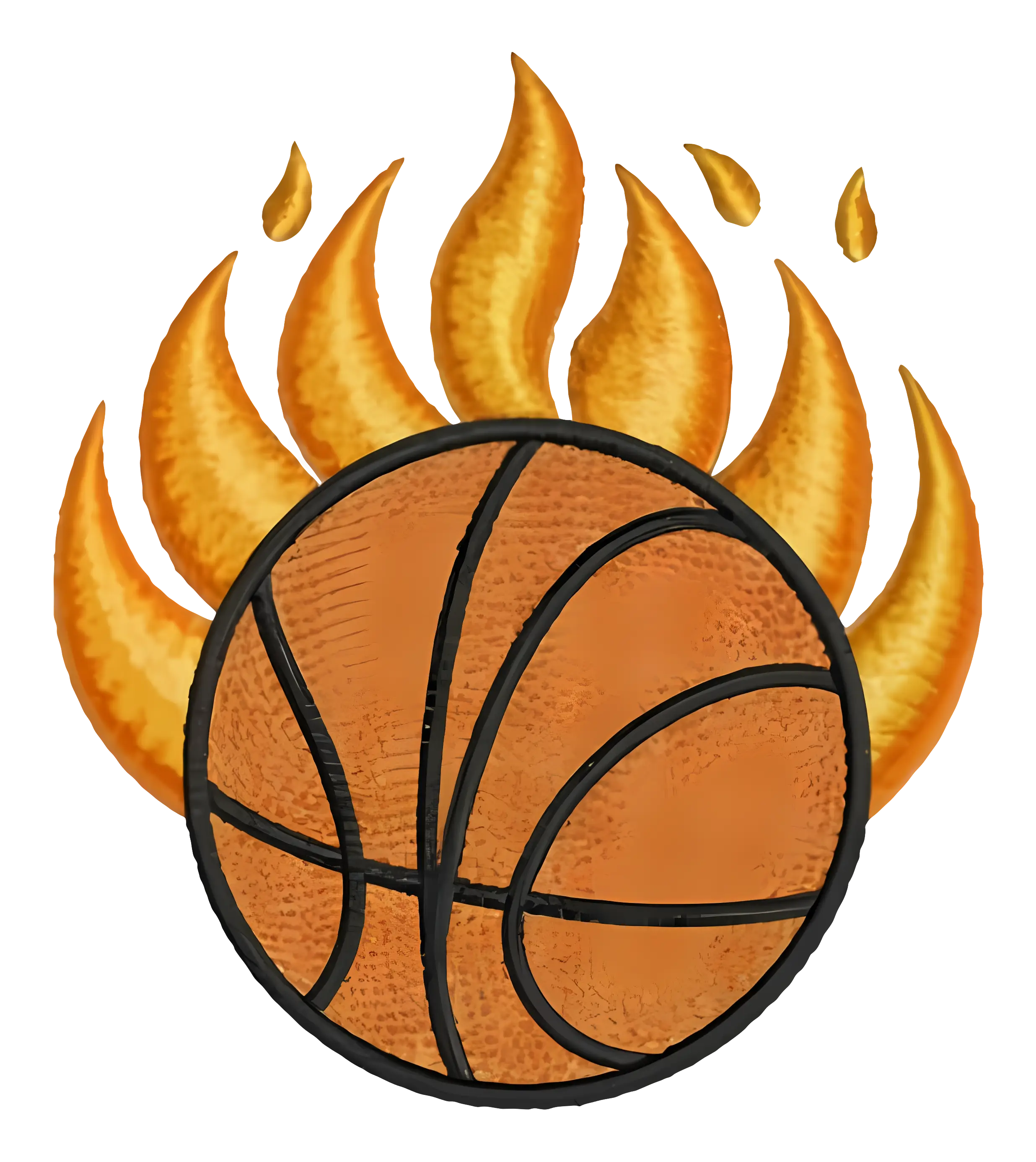 Fiery Basketball Illustration