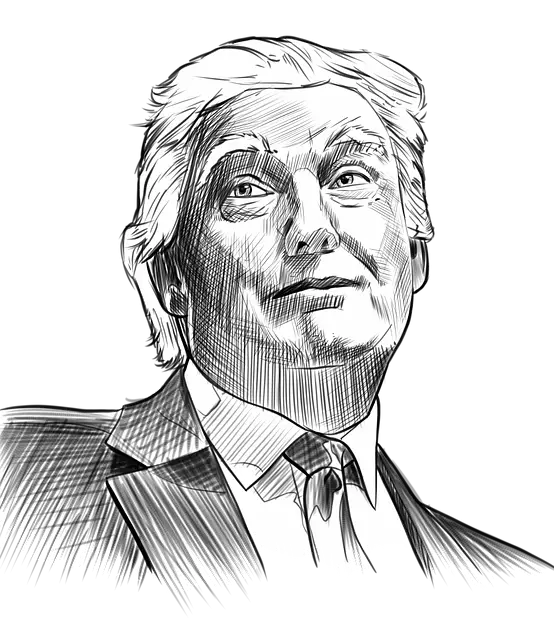 Hand-Drawn Black-and-White Sketched Portrait