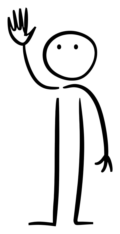 Stick Figure Waving Illustration