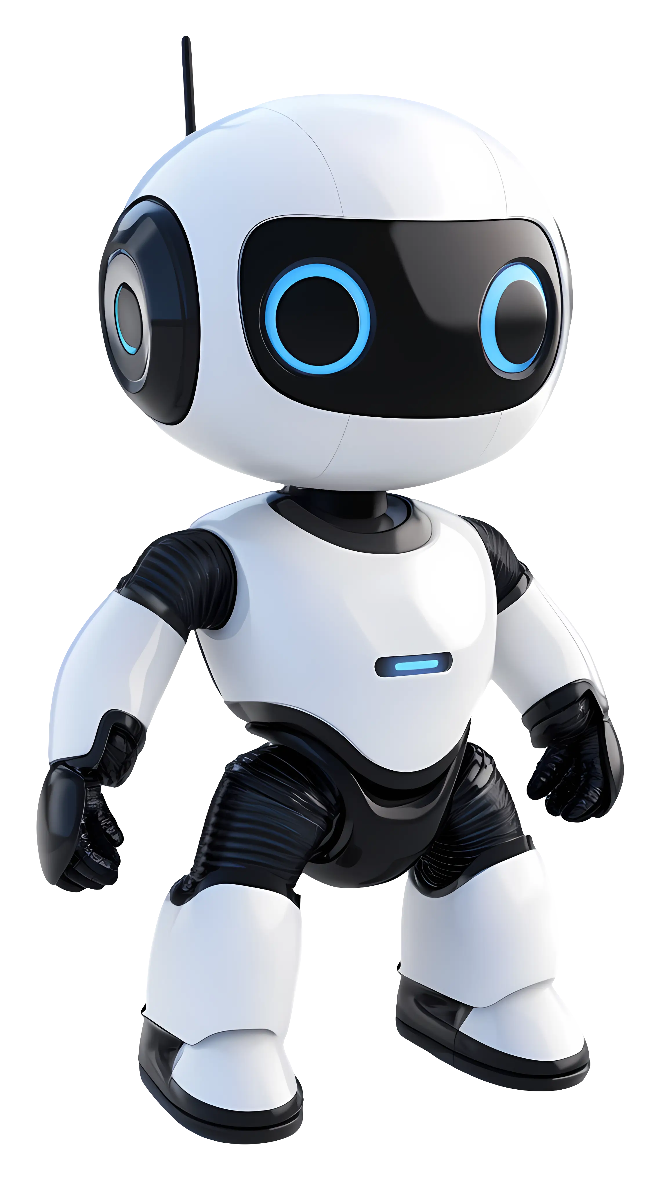 Futuristic Robot Holding a Device