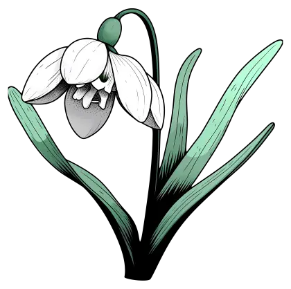 White Snowdrop Flower