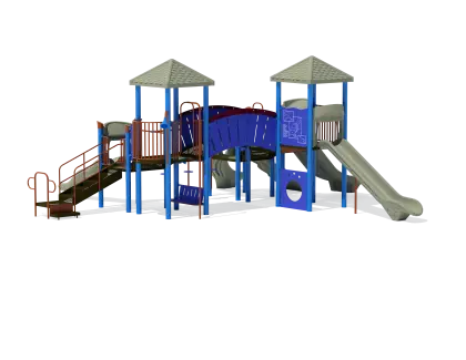 Childrenâ€™s Playground with Slides and Bridges