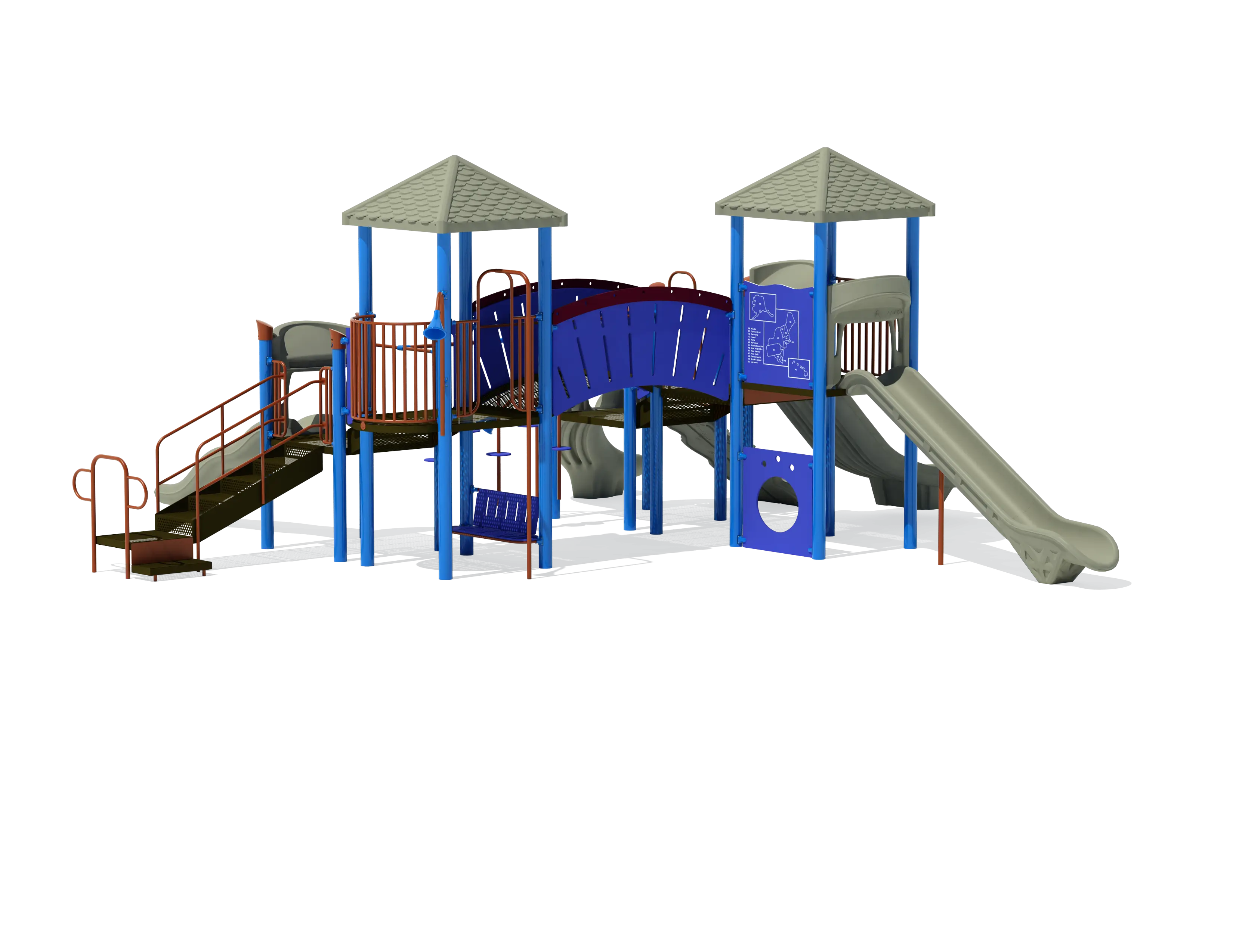 Children’s Playground with Slides and Bridges