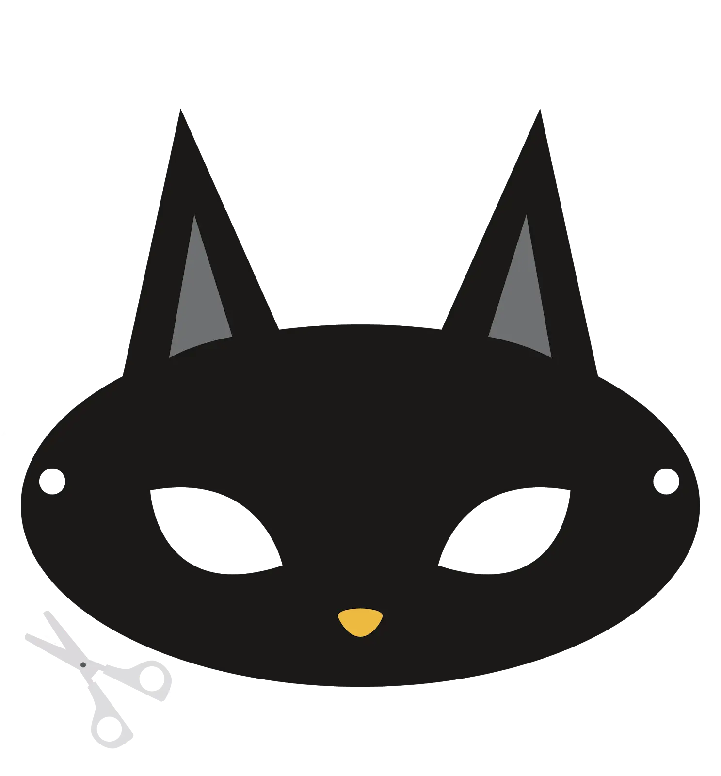 Black Cat Mask for Costume Parties