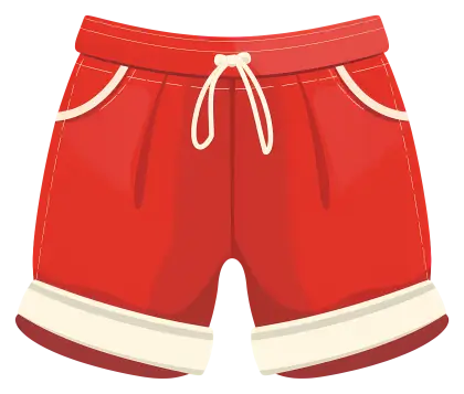 Bright Red Drawstring Shorts Illustration