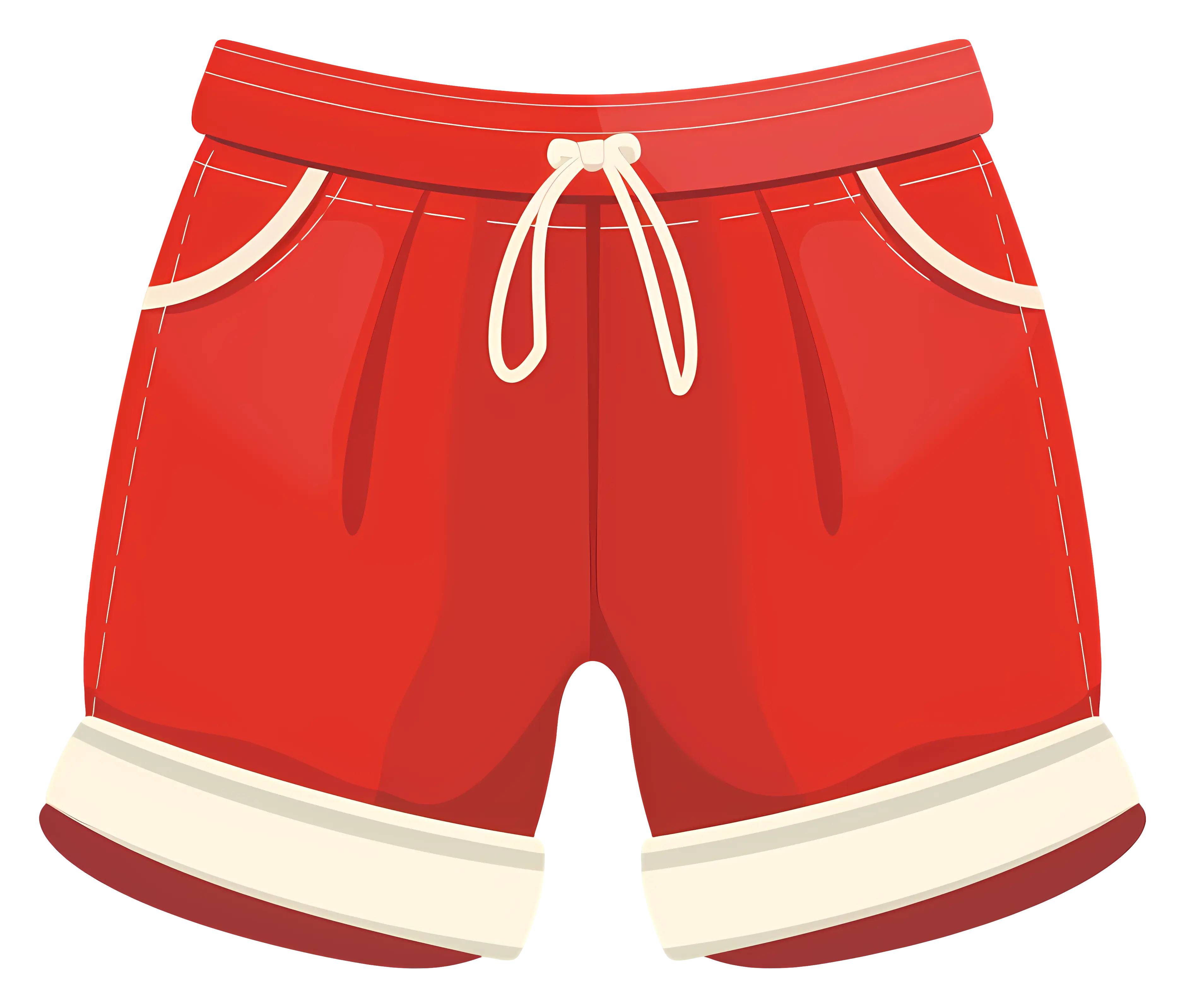 Bright Red Drawstring Shorts Illustration