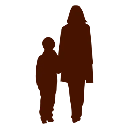 Silhouette of Woman and Child Illustration