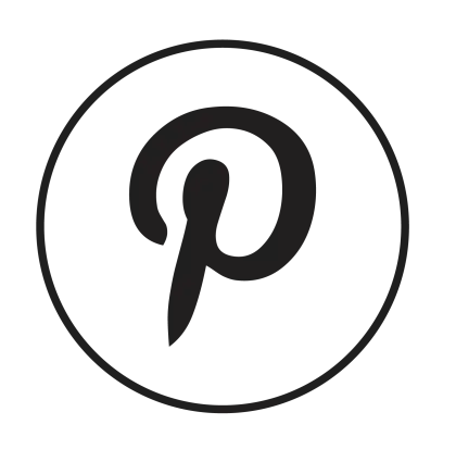 Pinterest Logo in Black and White Style