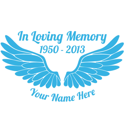 In Loving Memory Tribute with Angel Wings