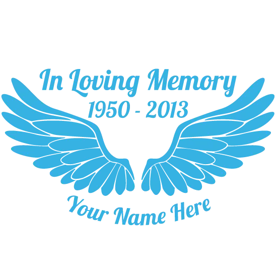 In Loving Memory Tribute with Angel Wings