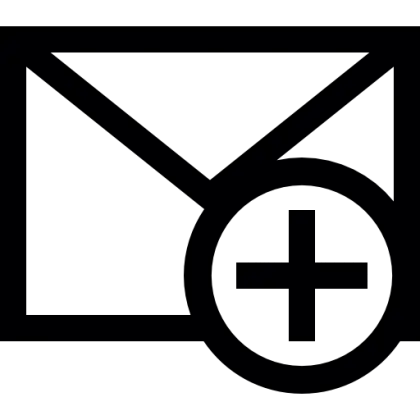 Email Icon with Addition Symbol