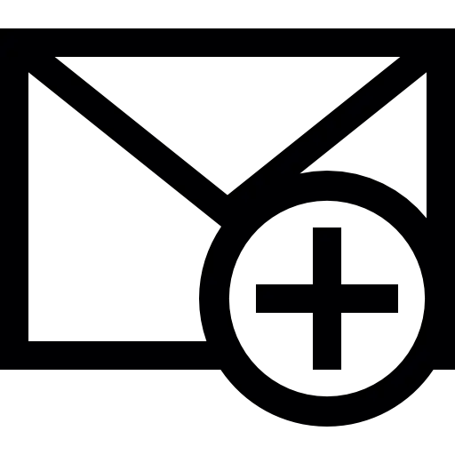 Email Icon with Addition Symbol
