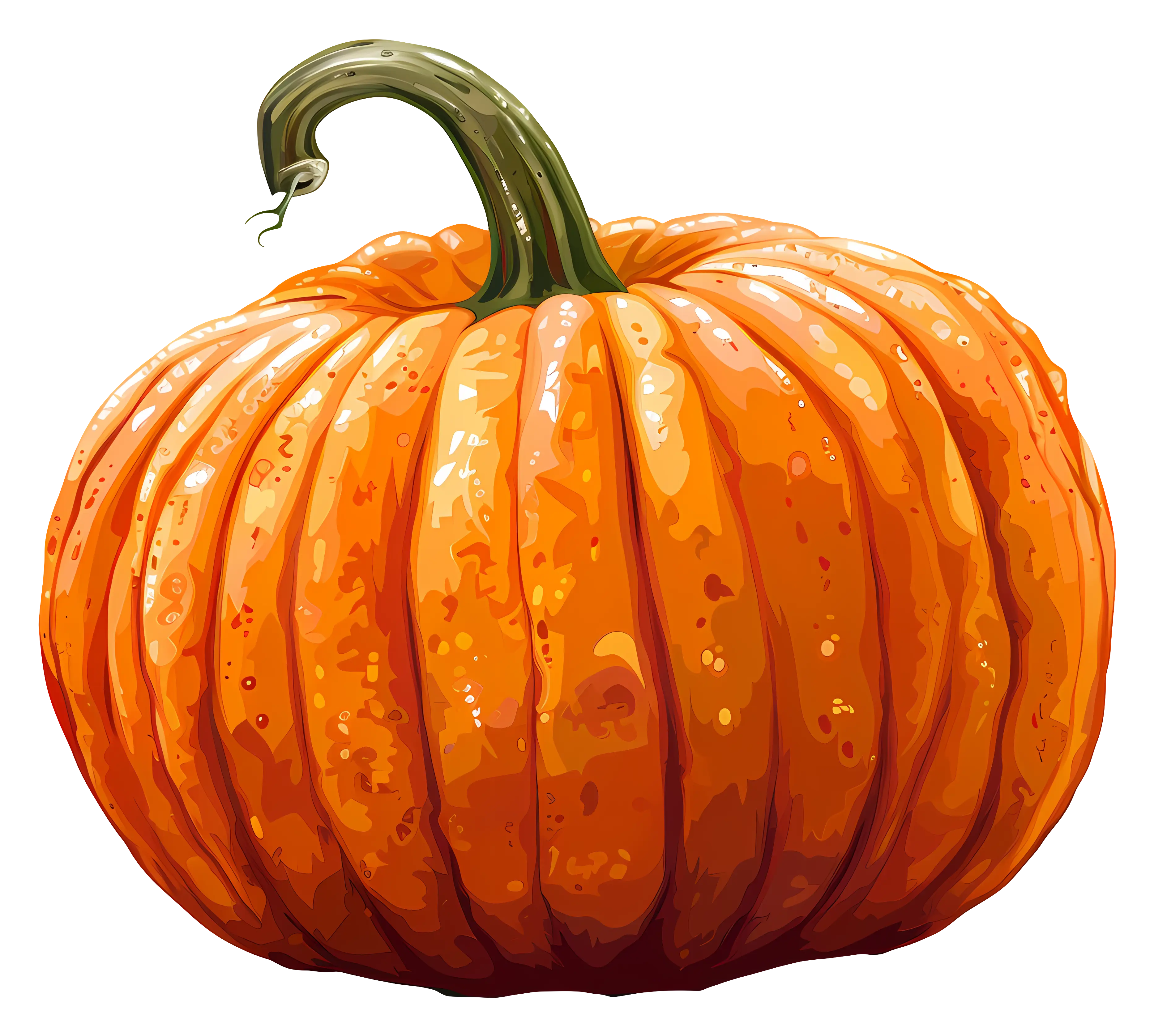 Bright Orange Pumpkin Illustration