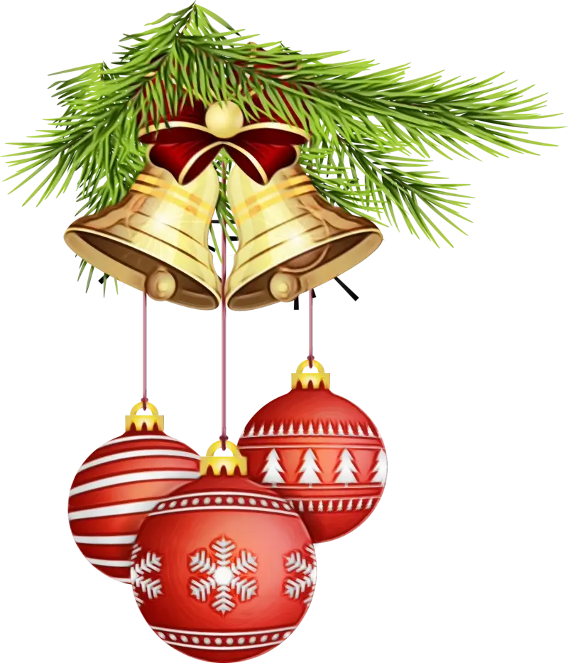 Christmas Bells and Ornaments Illustration