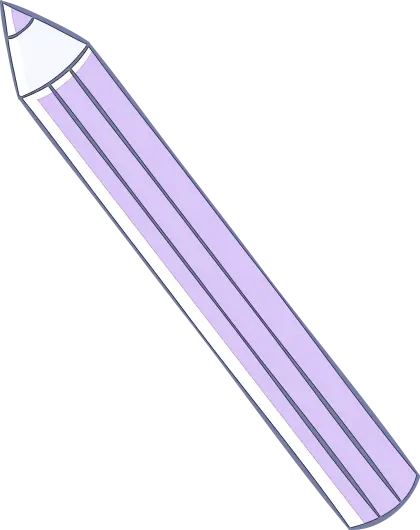 Purple Pencil in Doodle Style