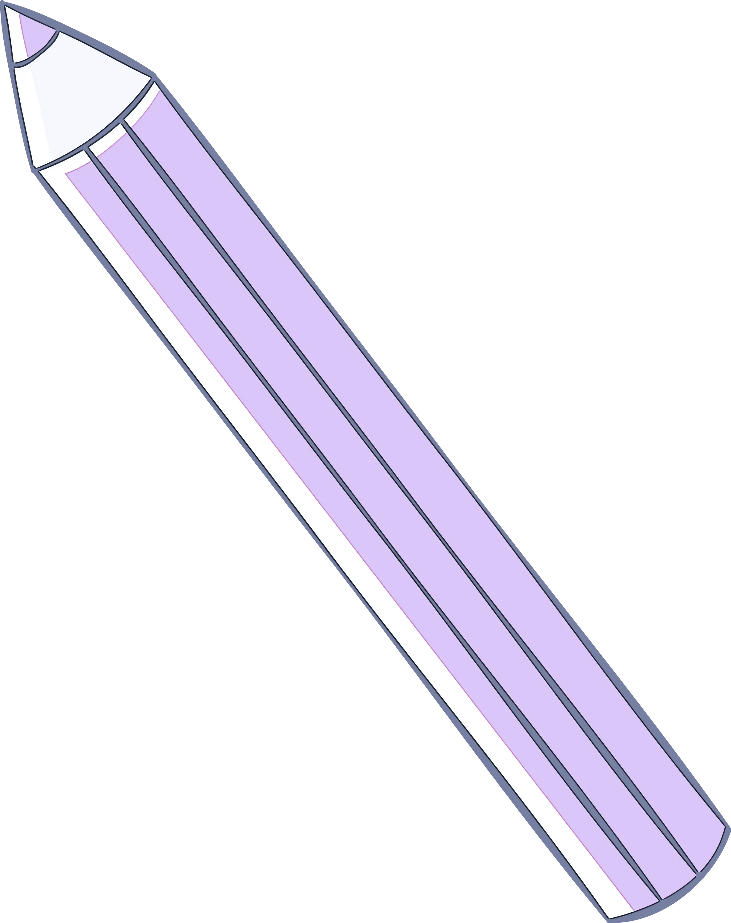 Purple Pencil in Doodle Style