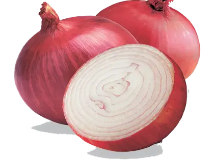 Whole and Sliced Red Onions for Cooking
