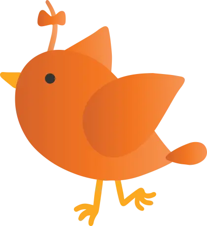 Orange Bird Cartoon Illustration