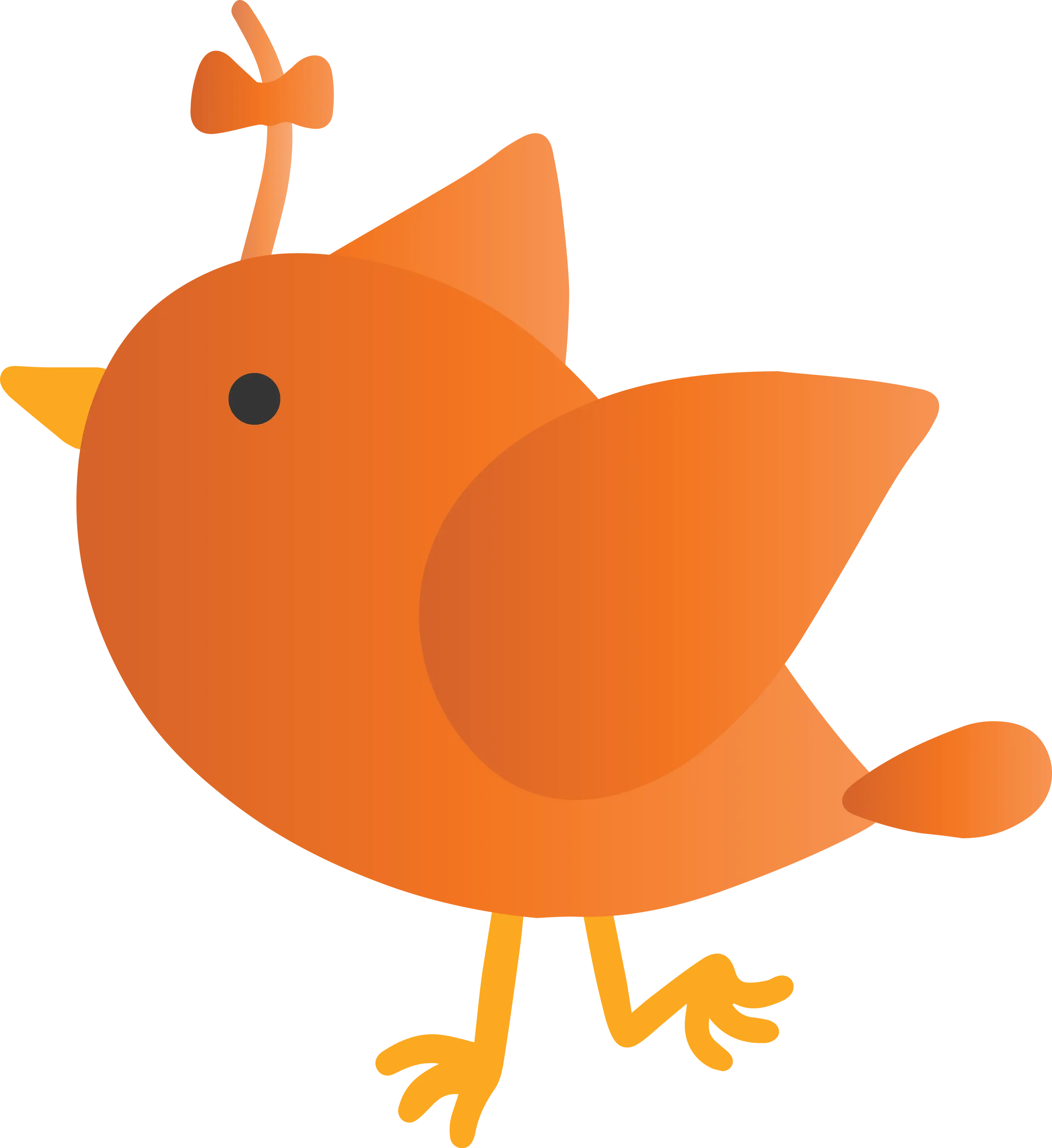 Orange Bird Cartoon Illustration