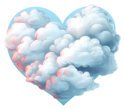 Heart-shaped Clouds in the Sky
