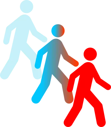 Walking Colorful Human Figures