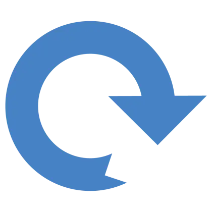 Blue Clockwise Arrow for Refresh Concept