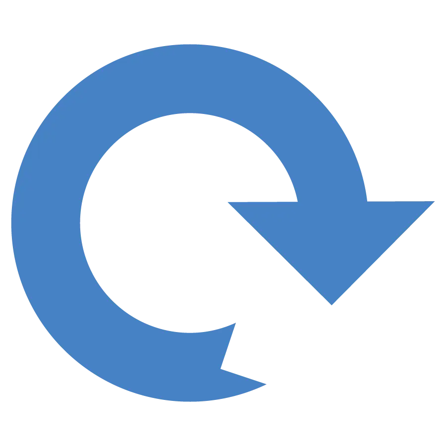Blue Clockwise Arrow for Refresh Concept