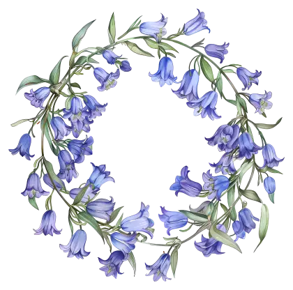 Floral Wreath of Purple Bell Flowers