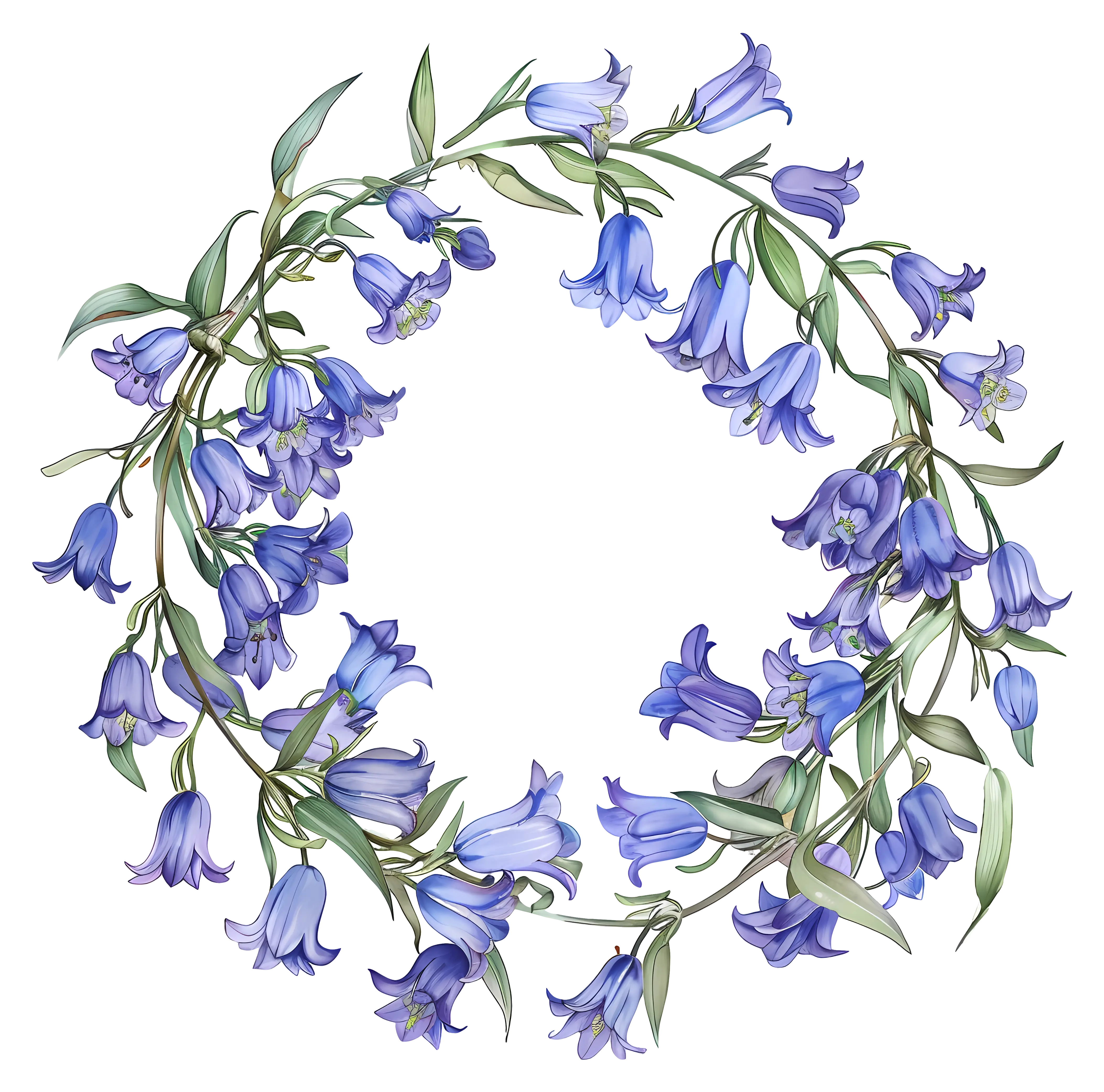 Floral Wreath of Purple Bell Flowers
