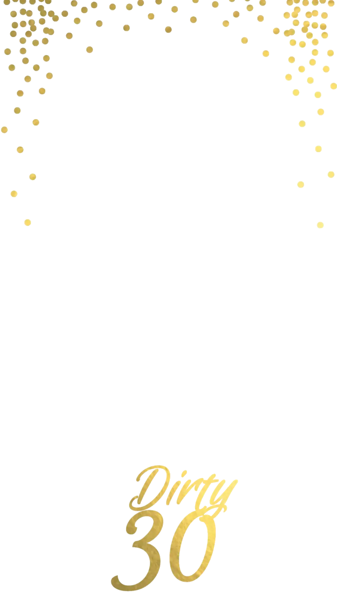 Birthday Frame with Gold Confetti