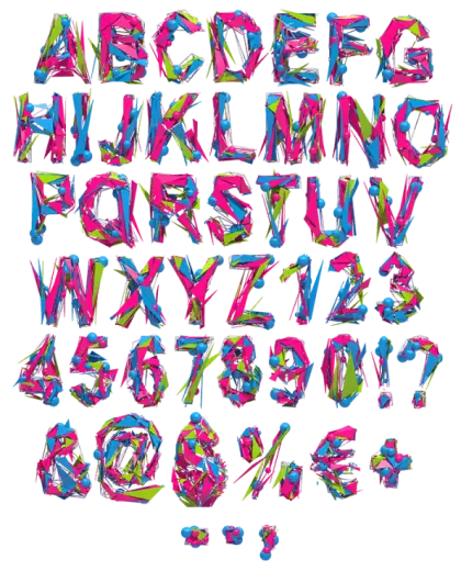 Colorful Alphabet and Numbers Design