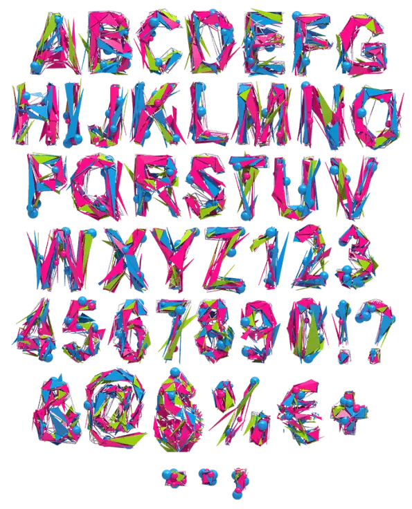 Colorful Alphabet and Numbers Design