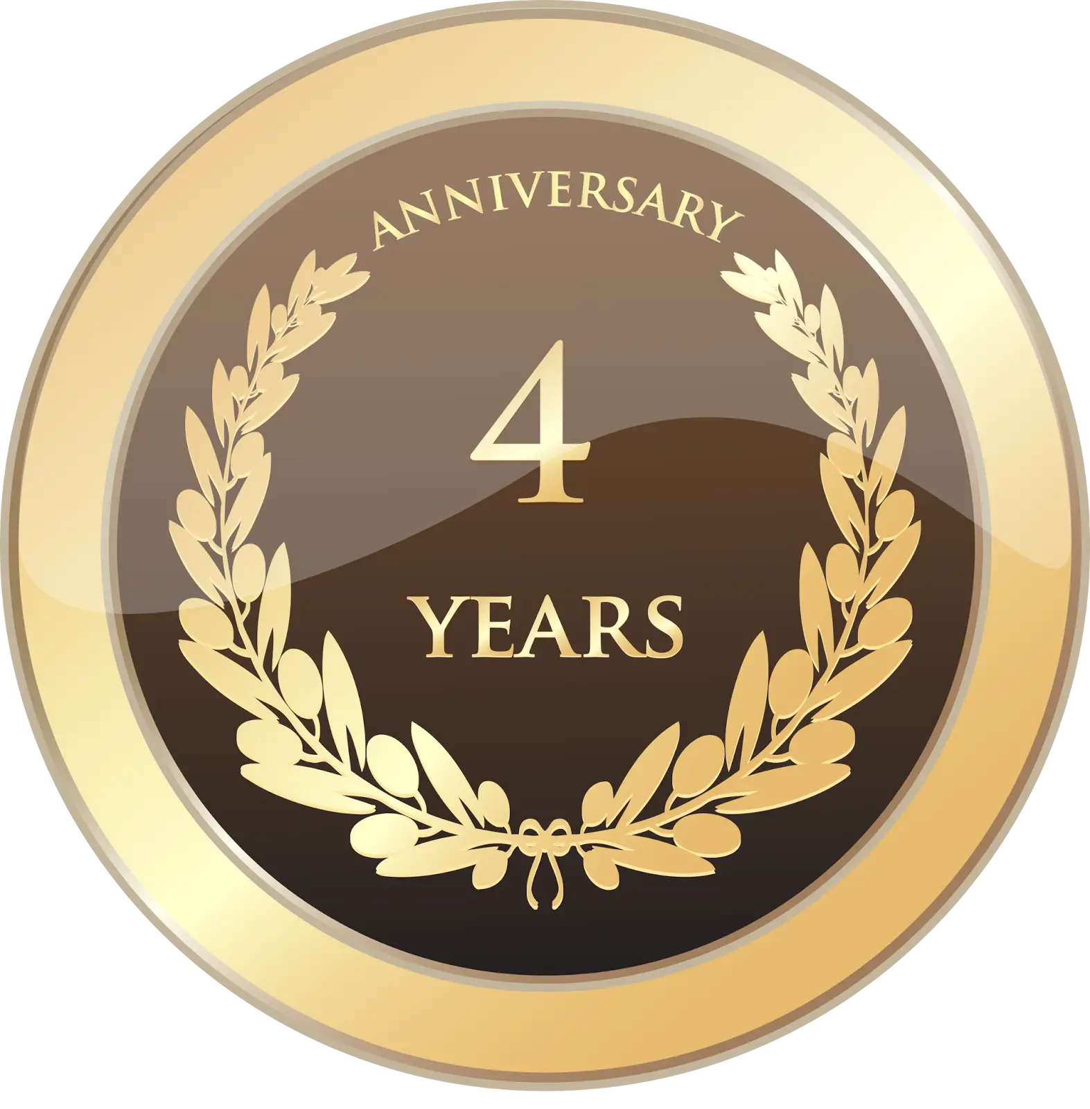 Golden 4 Years Anniversary Emblem