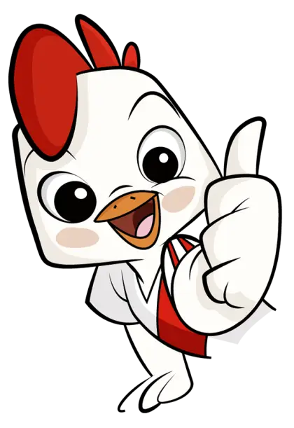 Happy Cartoon Chicken Giving Thumbs Up
