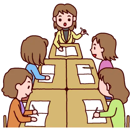 Students Drawing Together in Classroom