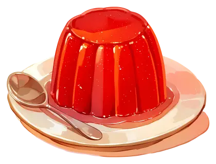 Red Jelly on a Plate with Spoon