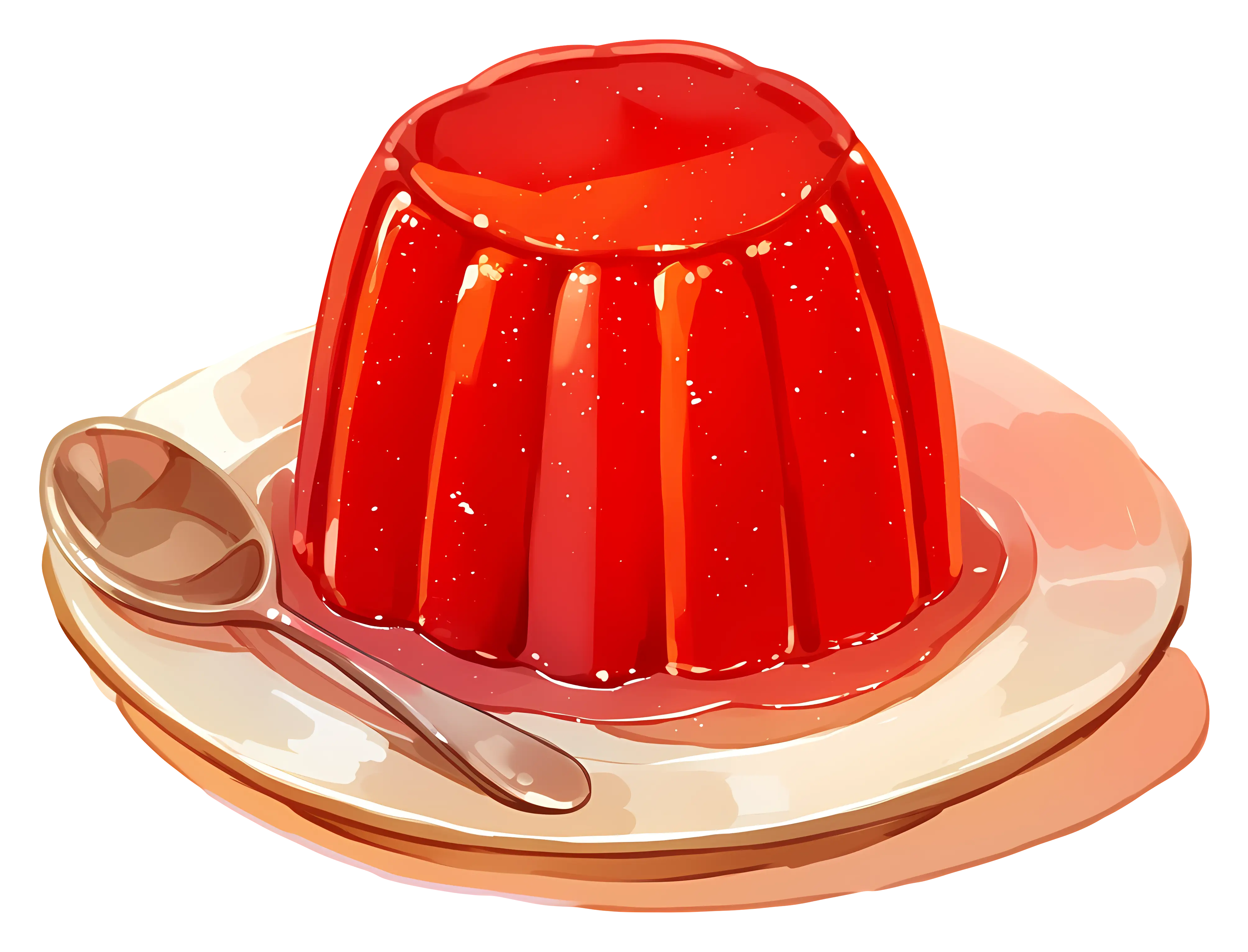 Red Jelly on a Plate with Spoon