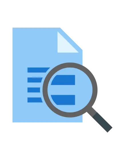 Magnifying Glass Over Document Symbol