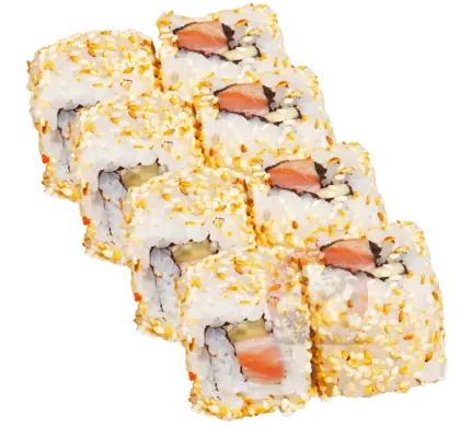 Sushi Rolls Coated with Sesame Seeds