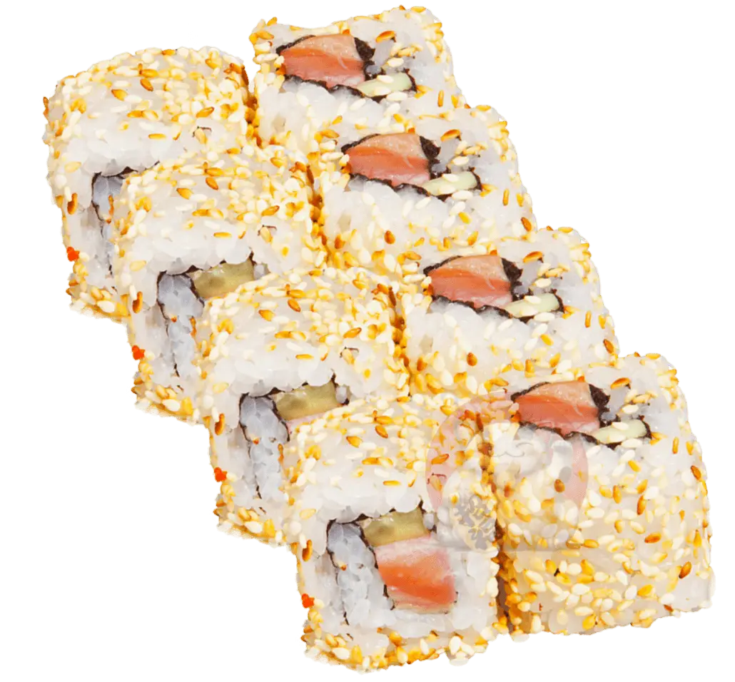 Sushi Rolls Coated with Sesame Seeds