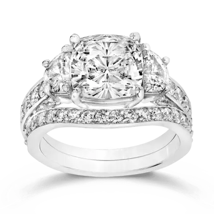Diamond Engagement Ring with Gems