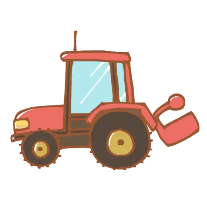 Red Cartoon Tractor Illustration