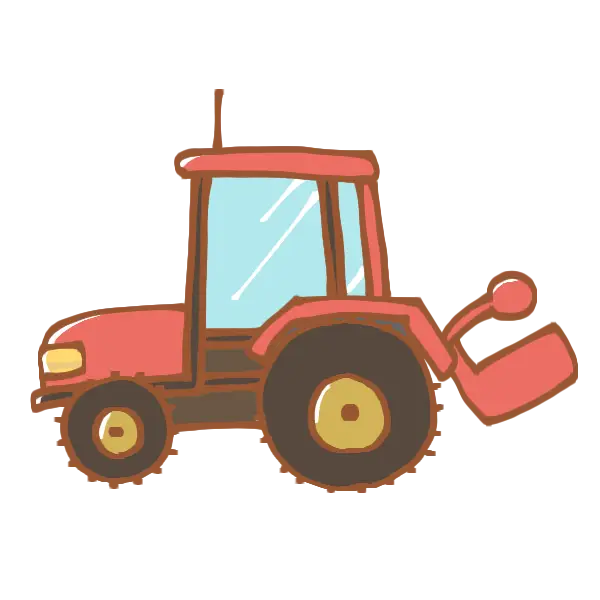 Red Cartoon Tractor Illustration