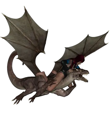 Fantasy Dragon Rider with Wings