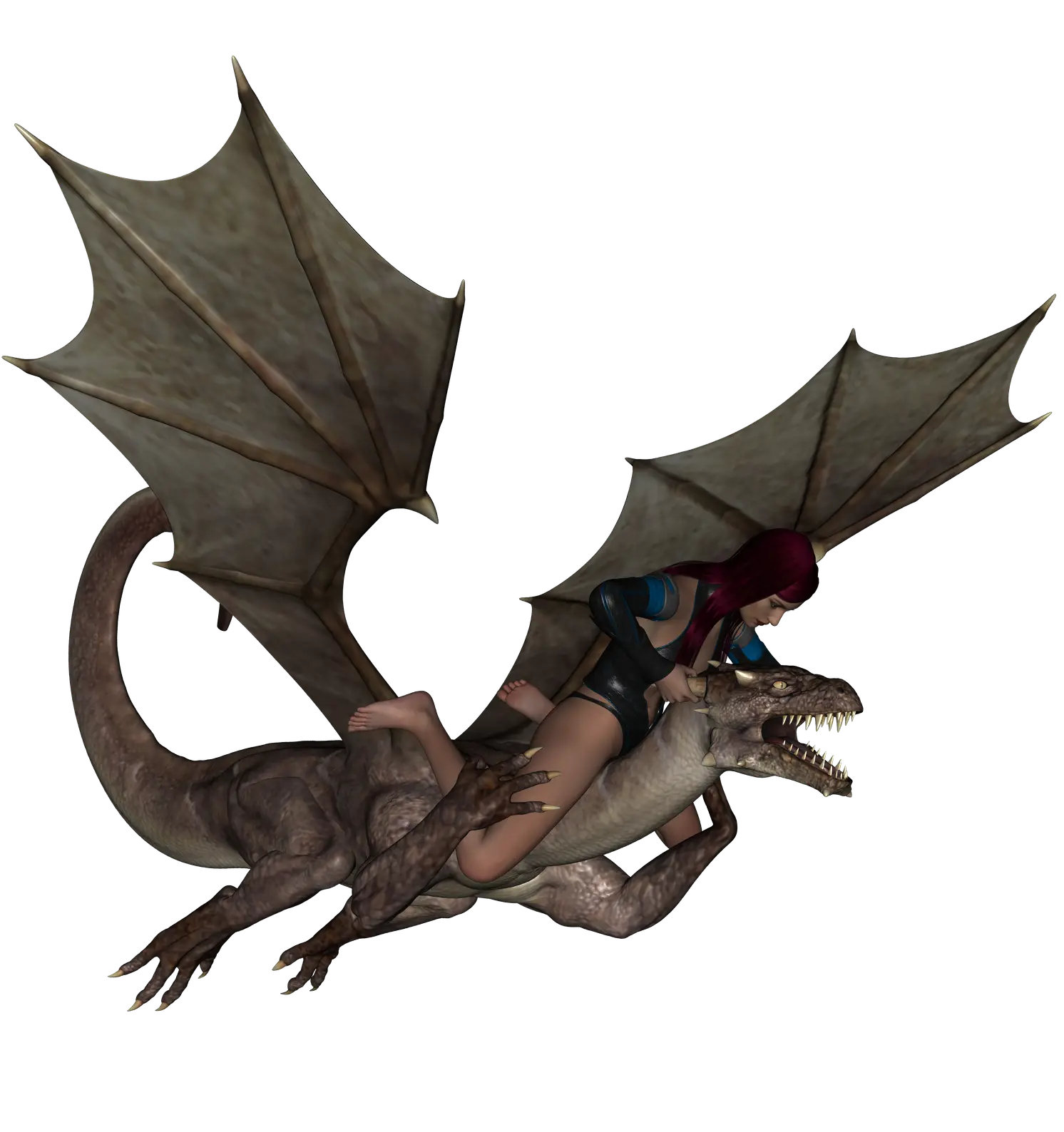 Fantasy Dragon Rider with Wings