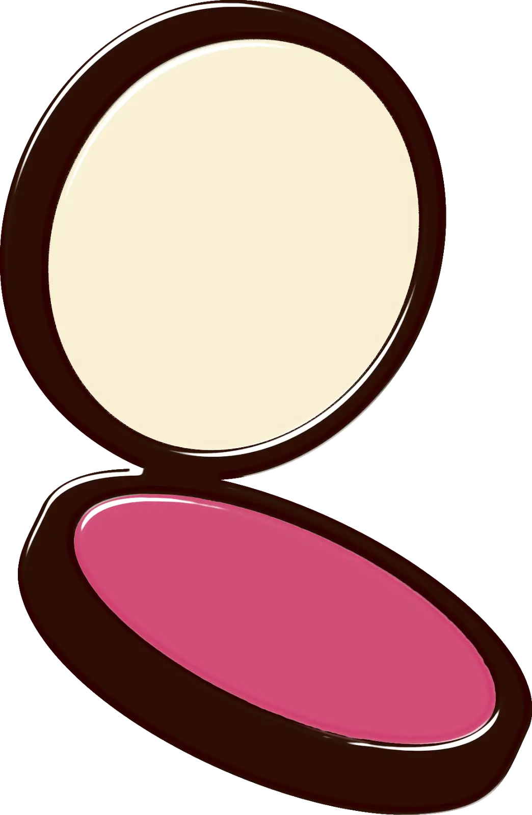 Compact Mirror with Blush in Cartoon Style