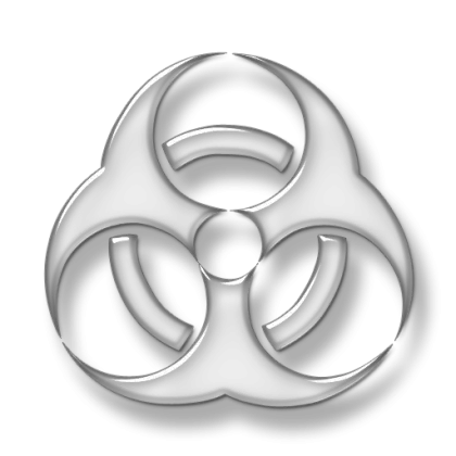 Silver Biohazard Warning Symbol