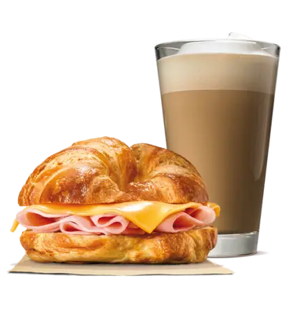 Delicious Croissant Sandwich with Coffee