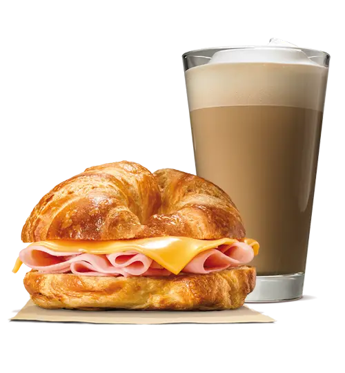 Delicious Croissant Sandwich with Coffee